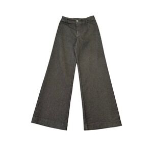 Z Supply Rilynn Wide Leg Trouser Pants Black Sand Denim Women's Size 26 NWT